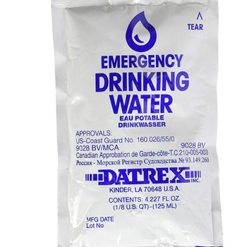 DATREX Emergency Water Pouch for Disaster or Survival