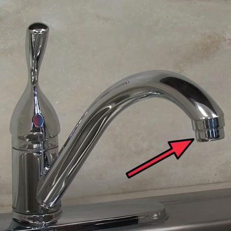 remove the aerator from the faucet